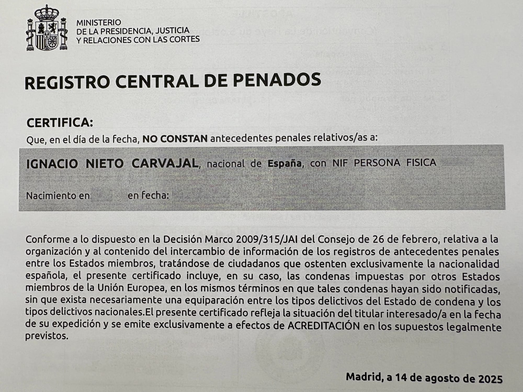 The Embarrassing Ordeal of Getting a Criminal Record in Spain